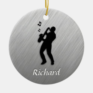 Saxophone Player Ceramic Tree Decoration