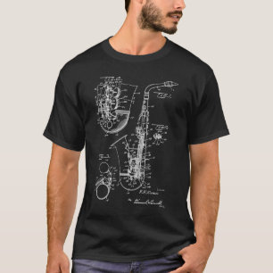 Saxophone Player Cool Patent Style Alto Sax T-Shirt