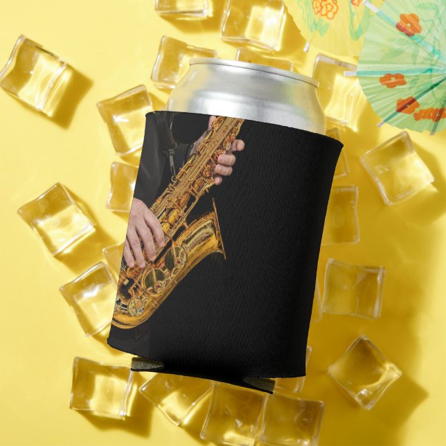 Saxophone Player hands Saxophonist playing jazz Can Cooler (In Situ Summer)
