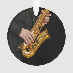 Saxophone Player hands Saxophonist playing jazz Ornament