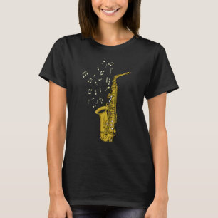 Saxophone Player Jazz Music Notes Saxophonist Saxo T-Shirt