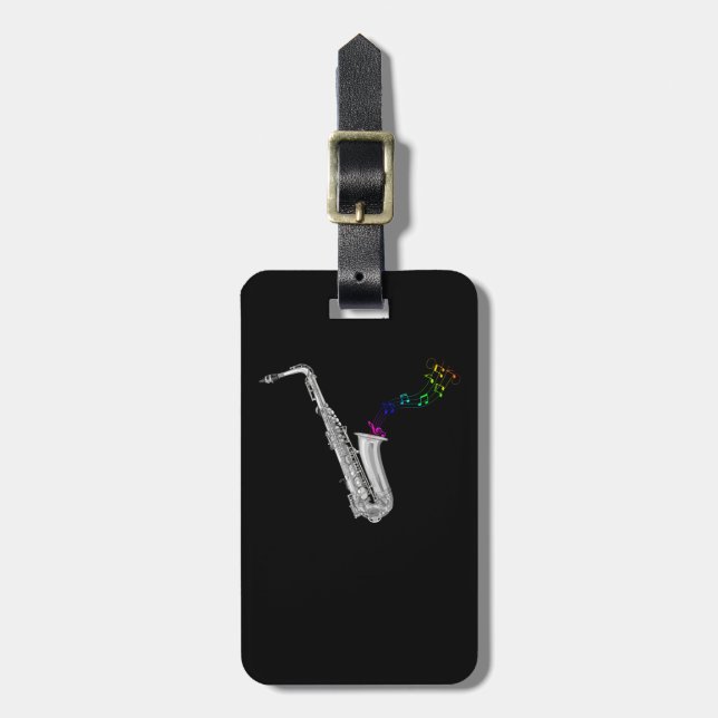 Saxophone Player Jazz Musician Sax Luggage Tag (Front Vertical)