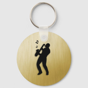Saxophone Player Key Ring