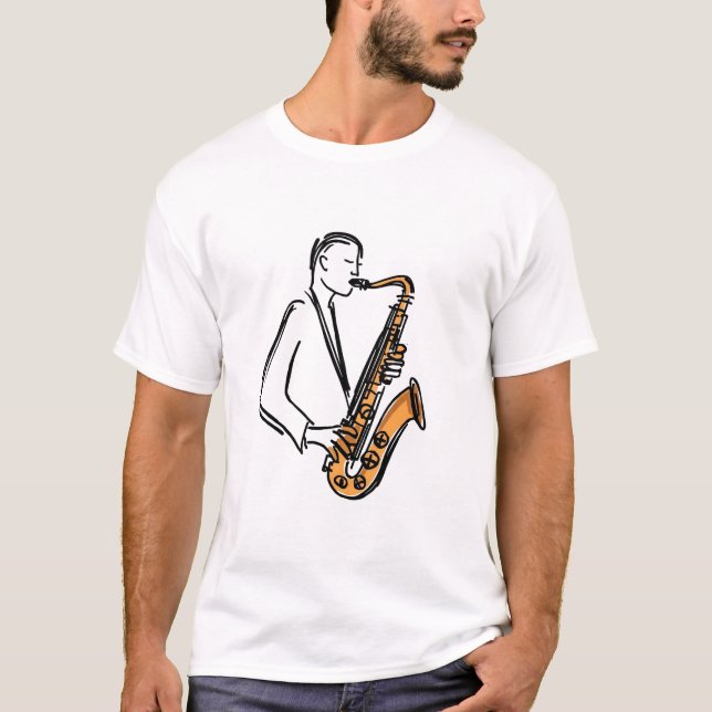 Saxophone Player – Music Lover T-Shirt (Front)