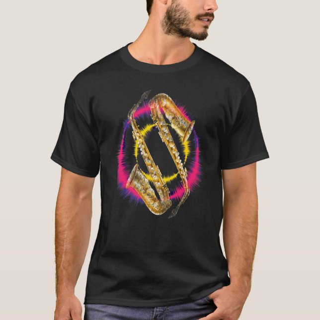 Saxophone Player Music T-Shirt (Front)