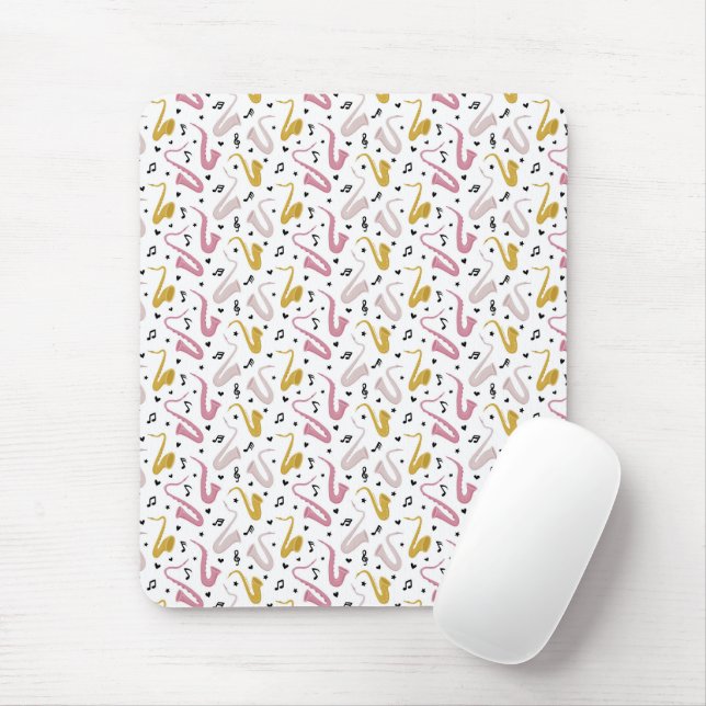 Saxophone Player Musician Jazz Mouse Pad (With Mouse)