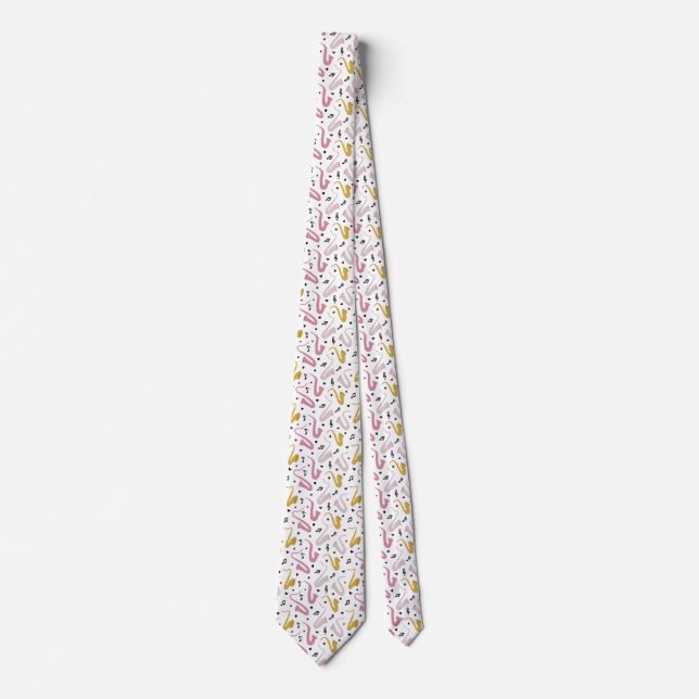 Saxophone Player Musician Jazz Tie (Front)
