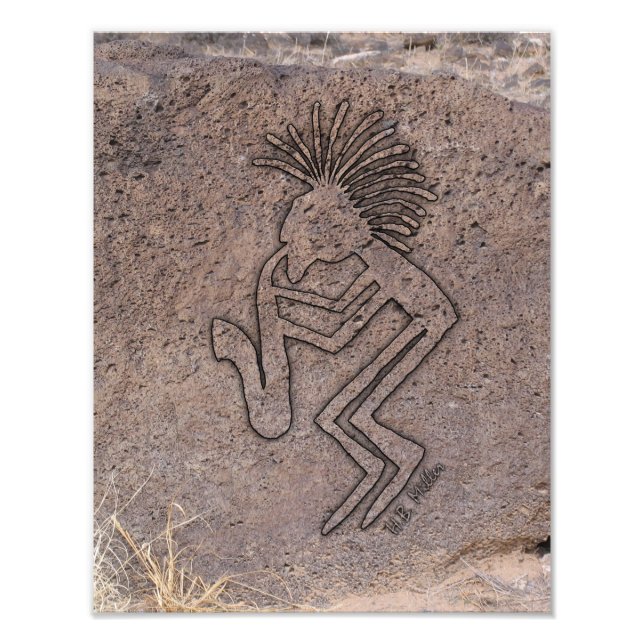 Saxophone Player Petroglyph Photo Print (Front)