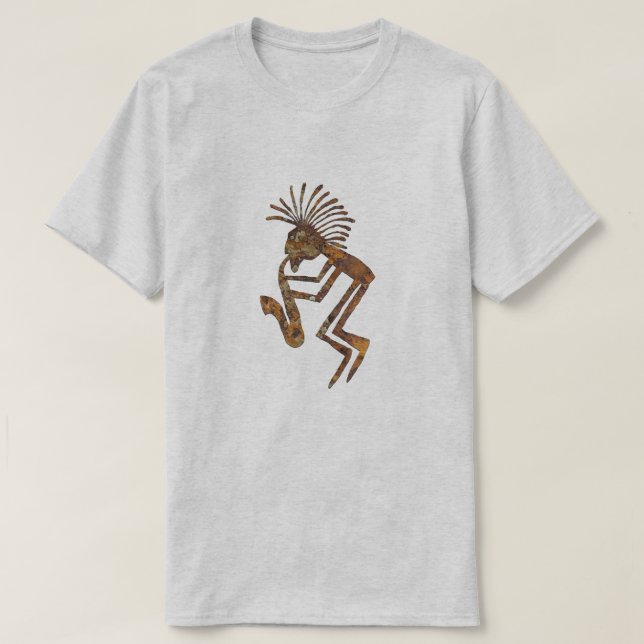 Saxophone Player Petroglyph T-Shirt (Design Front)
