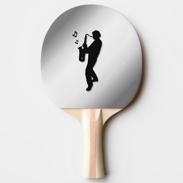 Saxophone Player Ping Pong Paddle (Back)