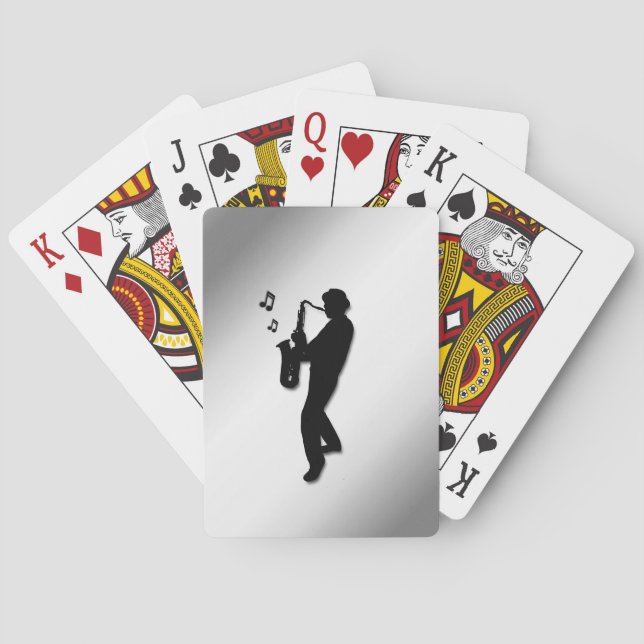 Saxophone Player Playing Cards (Back)