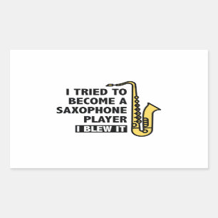 Saxophone Player Rectangular Sticker