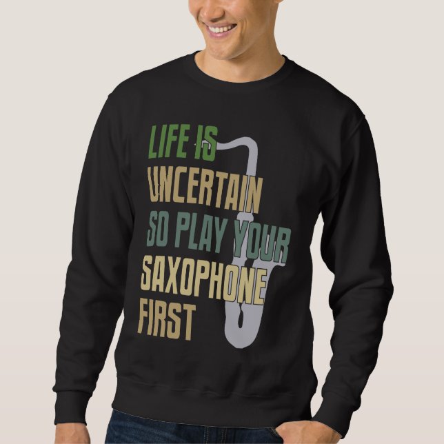 Saxophone Player Retro Style Sweatshirt (Front)