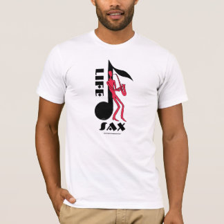 Saxophone playing man pen ink drawing t-shirt