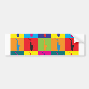 Saxophone Pop Art Bumper Sticker