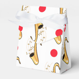 Saxophone, Red & White Polka Dots Favour Box