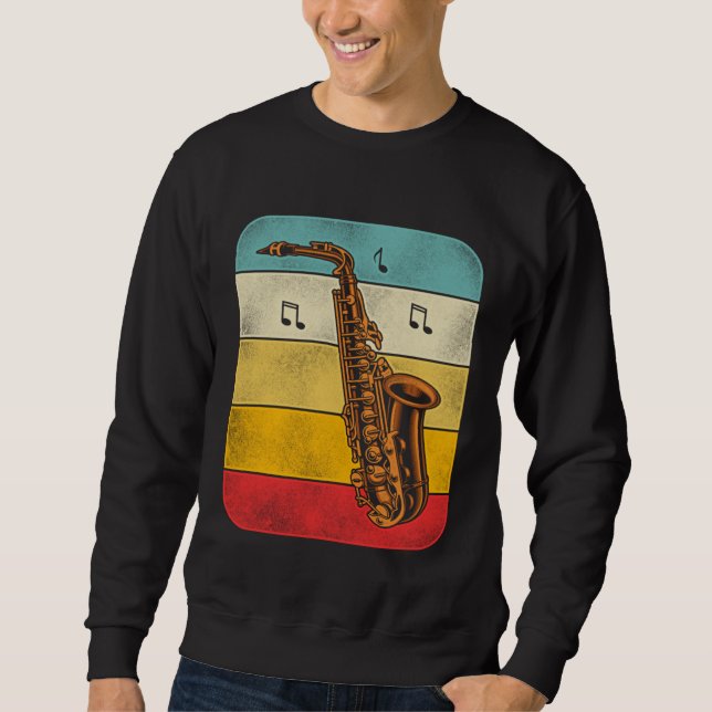 Saxophone Retro Vintage Sweatshirt (Front)