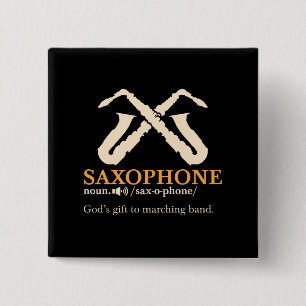 Saxophone - Saxophone Definition 15 Cm Square Badge