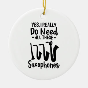 Saxophone - Saxophone Types Ceramic Tree Decoration