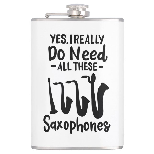 Saxophone - Saxophone Types Hip Flask (Front)