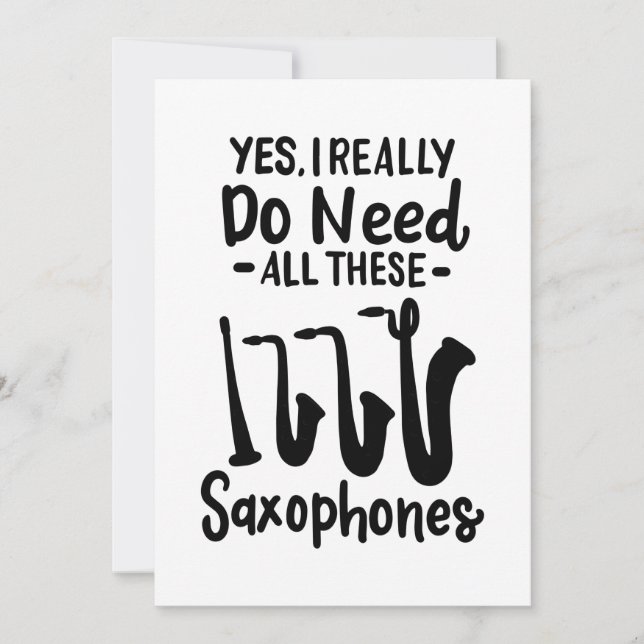 Saxophone - Saxophone Types Invitation (Front)