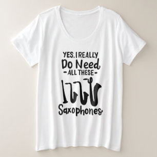 Saxophone - Saxophone Types Plus Size T-Shirt
