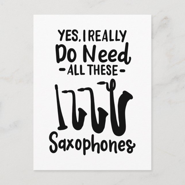 Saxophone - Saxophone Types Postcard (Front)