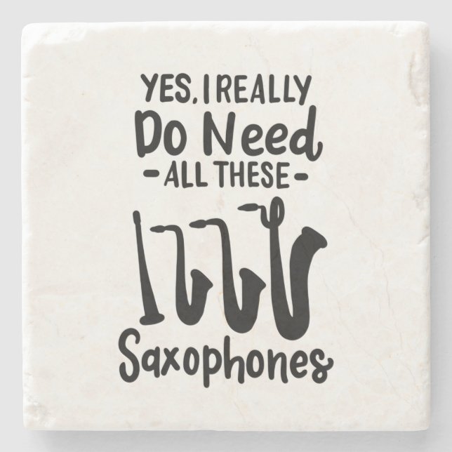 Saxophone - Saxophone Types Stone Coaster (Front)