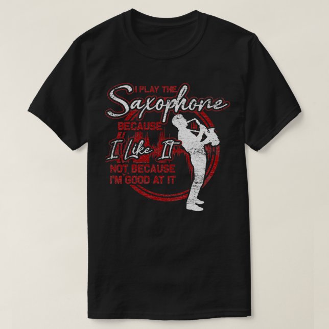 Saxophone Saxophonist Marching Band Retro T-Shirt (Design Front)