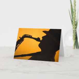 Saxophone Shadow or Silhouette Greeting Card