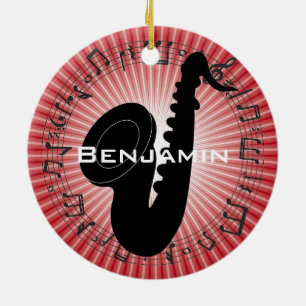 Saxophone Silhouette Design Ornament