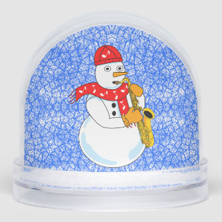 Saxophone Snowman Snow Globe