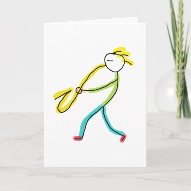 Saxophone Stickman Card (Front)