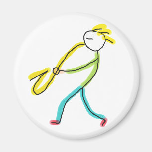 Saxophone Stickman Magnet