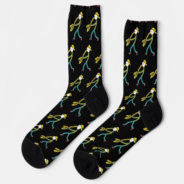 Saxophone Stickman Socks (Left)