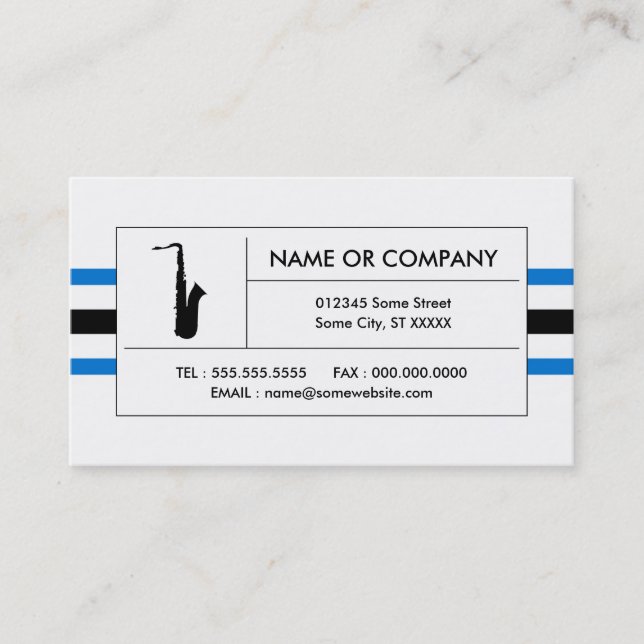 saxophone stripe business card (Front)