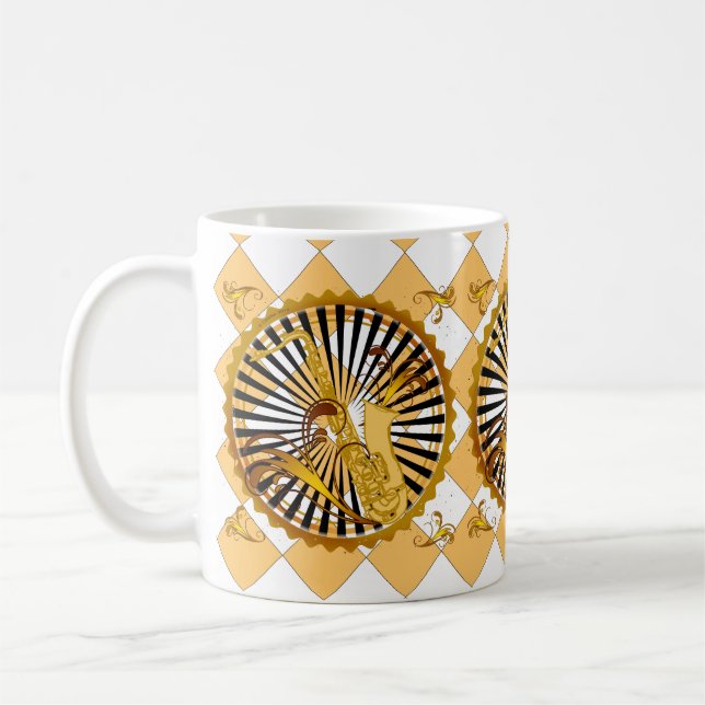 Saxophone Swirls Coffee Mug (Left)