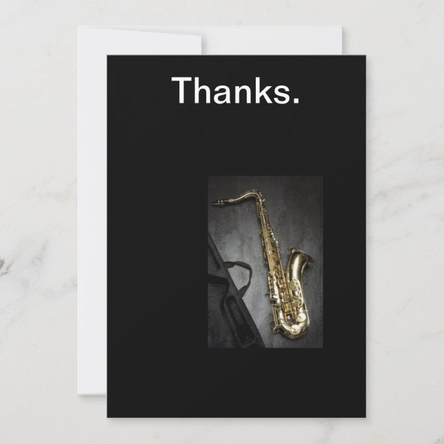 Saxophone Thank You Card (Front)
