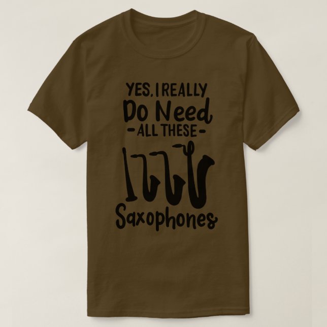 Saxophone Types 1 T-Shirt (Design Front)