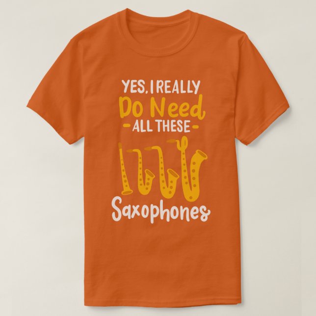 Saxophone Types 2 T-Shirt (Design Front)