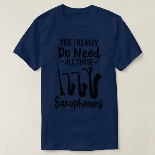 Saxophone Types 2 T-Shirt (Design Front)