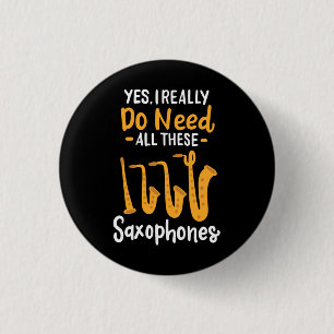 Saxophone Types 3 Cm Round Badge