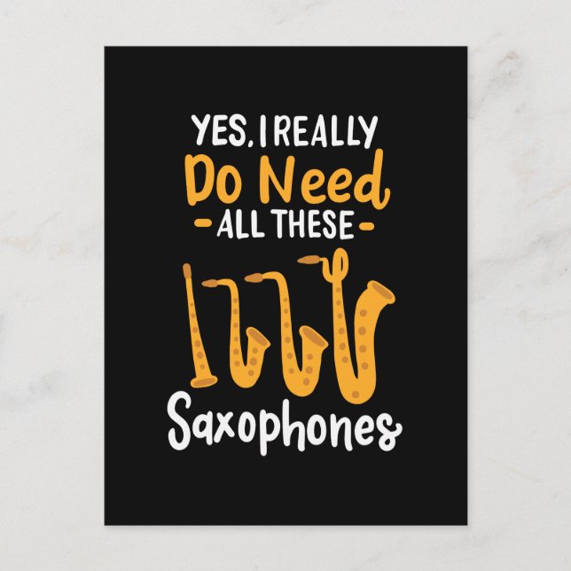 Saxophone Types Postcard (Front)