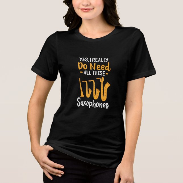 Saxophone Types Tri-Blend Shirt (Front)