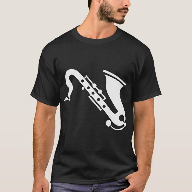 Saxophone - White T-Shirt (Front)