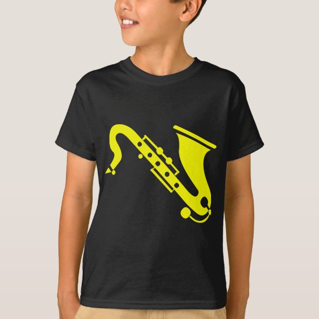 Saxophone - Yellow T-Shirt (Front)