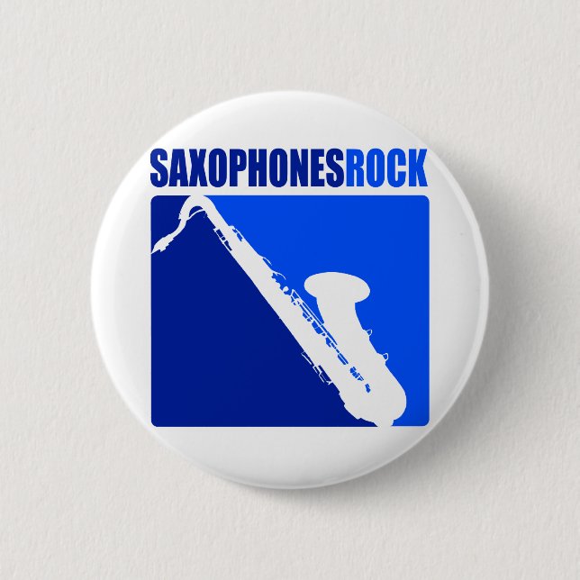 Saxophones Rock! 6 Cm Round Badge (Front)