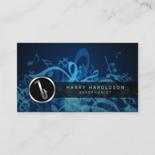 Saxophonist Bold Saxophone Icon Business Card