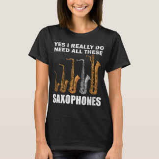 Saxophonist Gifts Jazz Music Gift Women Saxophone T-Shirt