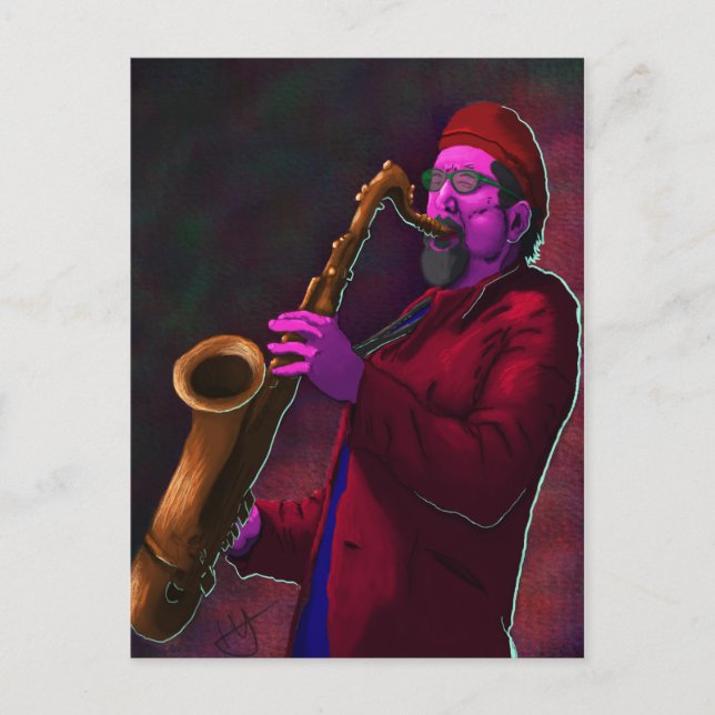 Saxophonist Postcard (Front)